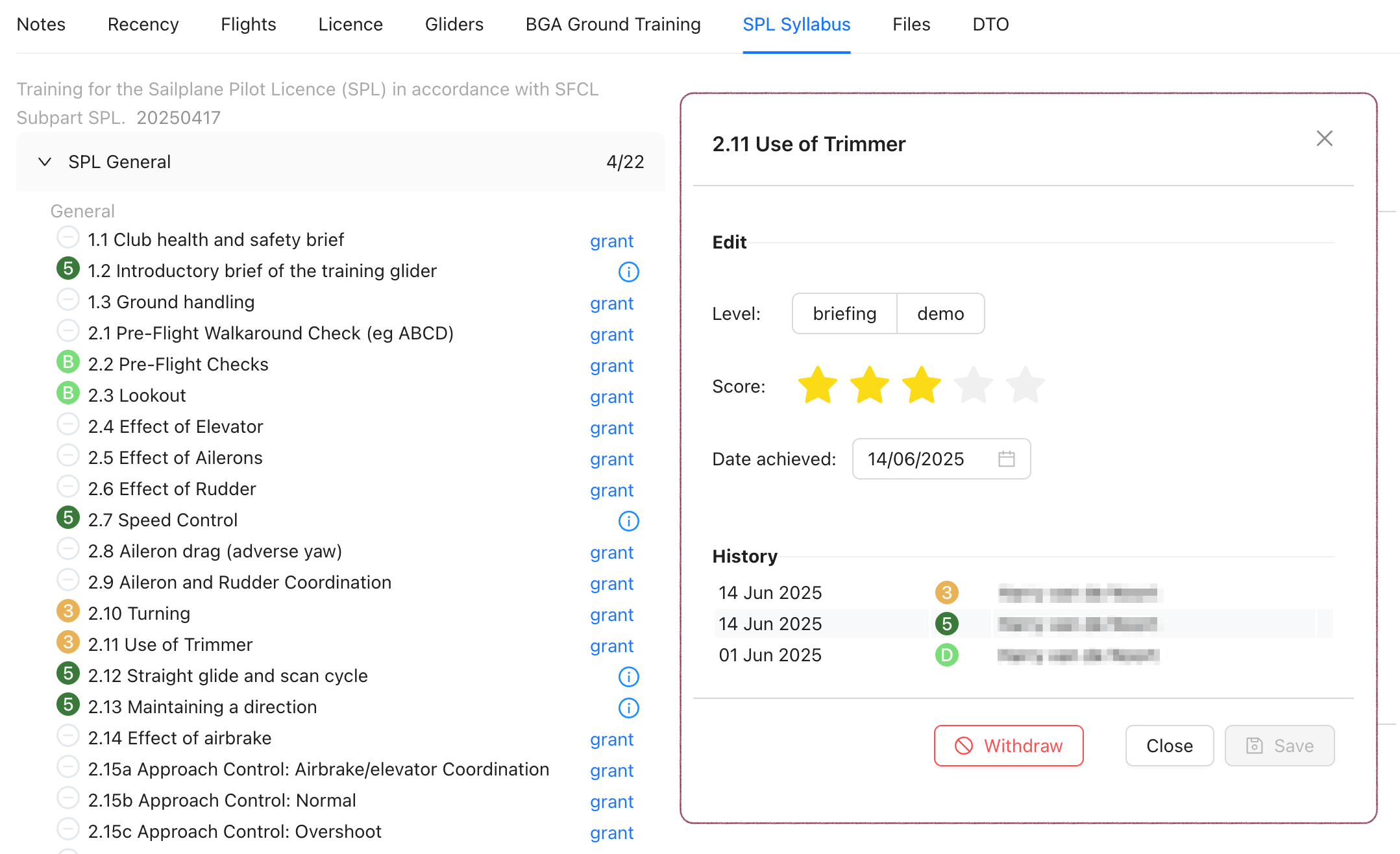 DTO progression cards