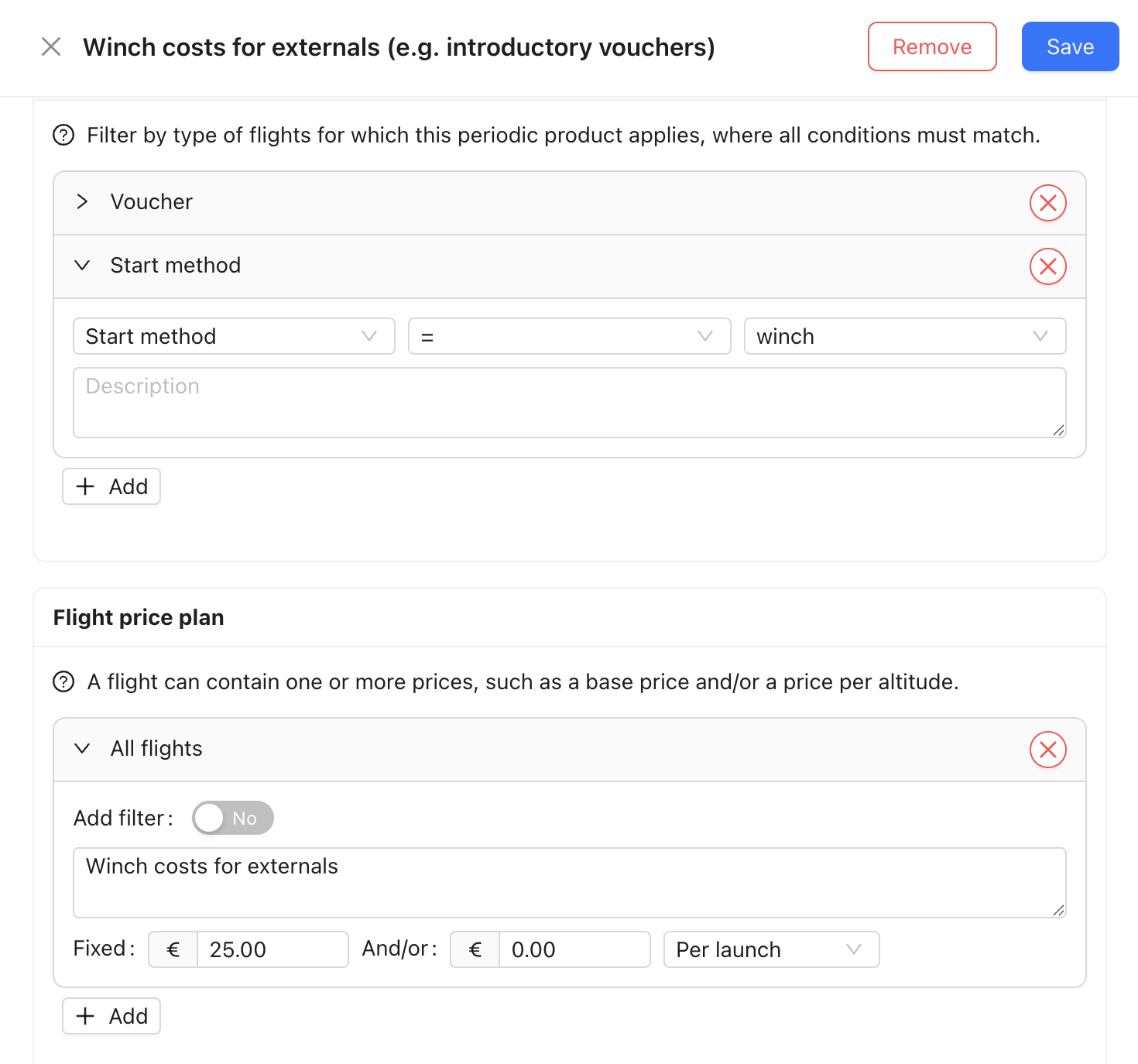 Flight charges and billing