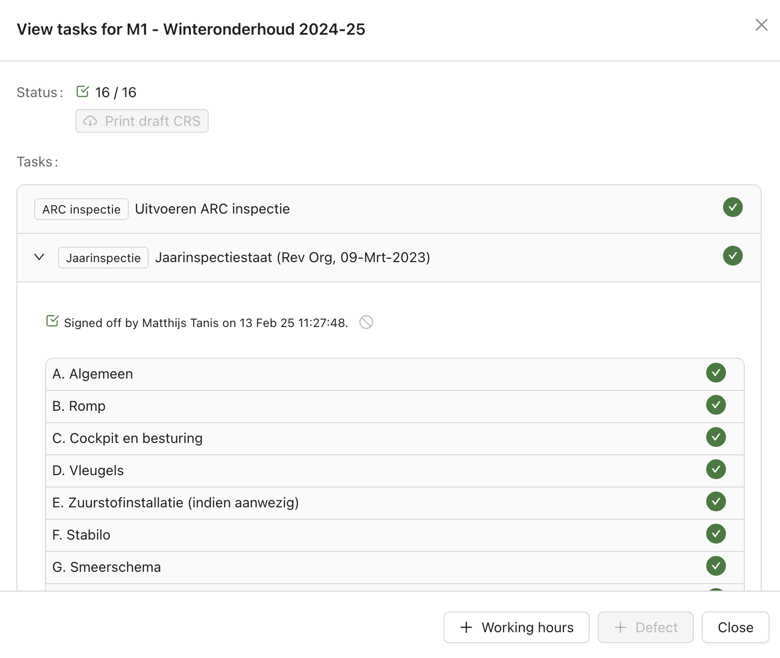 Maintenance workorders